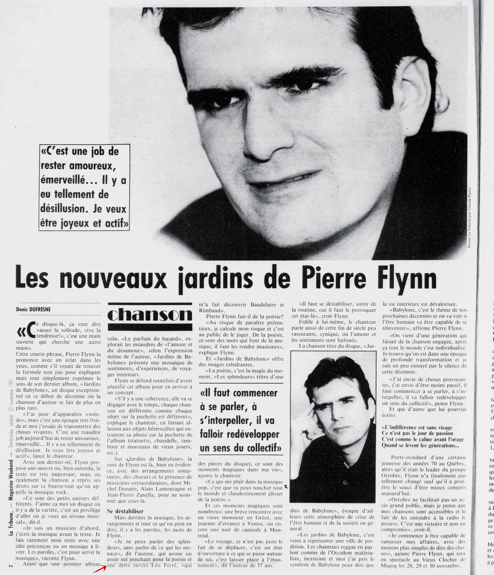 Léo Ferré - La tribune, 1910-, 23 novembre 1991, Cahier 4